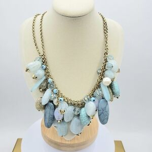 Elegant Blue and Gold Statement Necklace / Roman / Spartacus